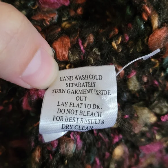 Speckled Knit Button-Front Cardigan in Dark Brown with Pink - Picture 6 of 9